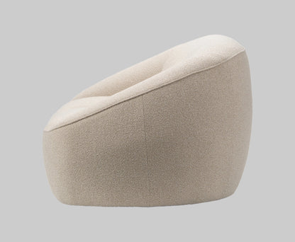 Beige wedge-shaped chair on a grey background