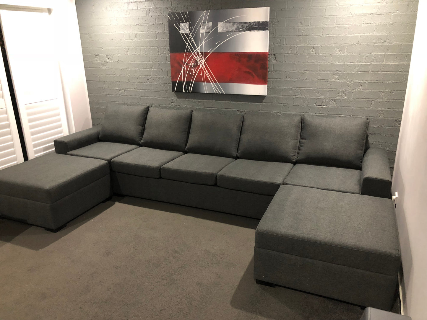 Larkham Dual chaise sofa - 4 meters wide