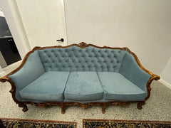Reupholstered Diamond button lounge
