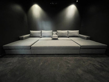 Larkham double chaise lounges with centre console & ottoman - Leisure Lounges