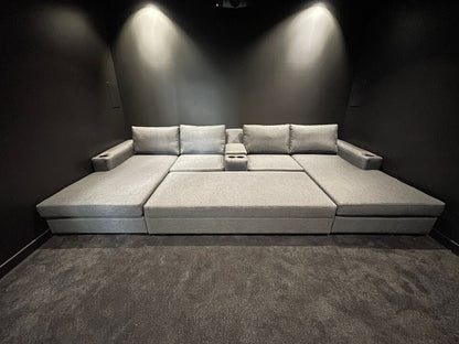 Larkham double chaise lounges with centre console & ottoman - Leisure Lounges