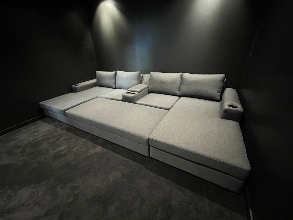 Larkham double chaise lounges with centre console & ottoman - Leisure Lounges