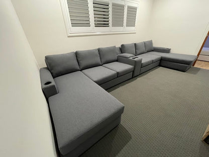 Larkham Large Dual chaise with centre console - Leisure Lounges