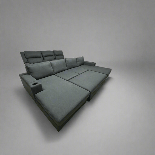 Larkham dual chaise lounge with ottoman - Leisure Lounges