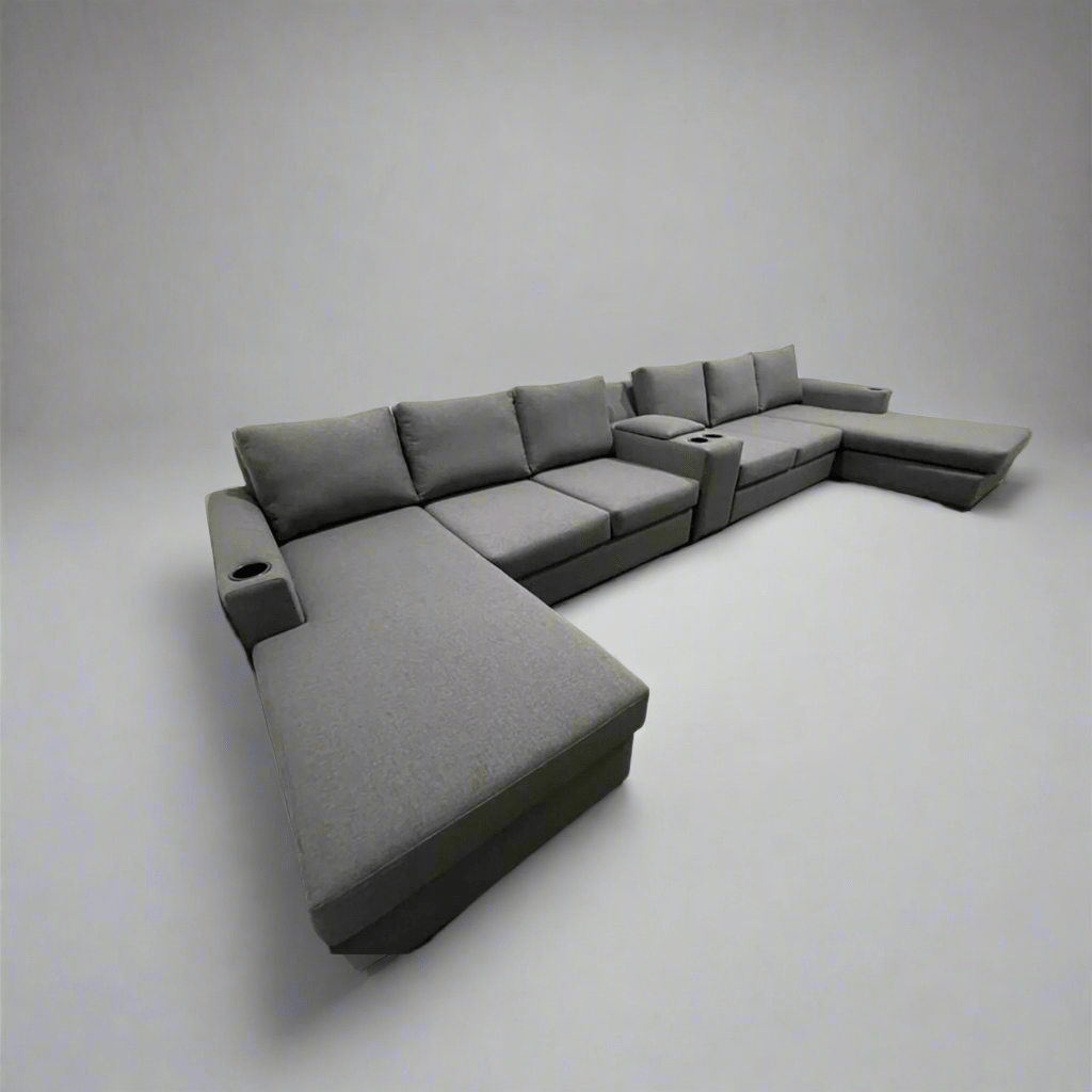 Larkham Large Dual chaise with centre console - Leisure Lounges